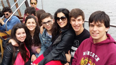 Portuguese students in a boat trip